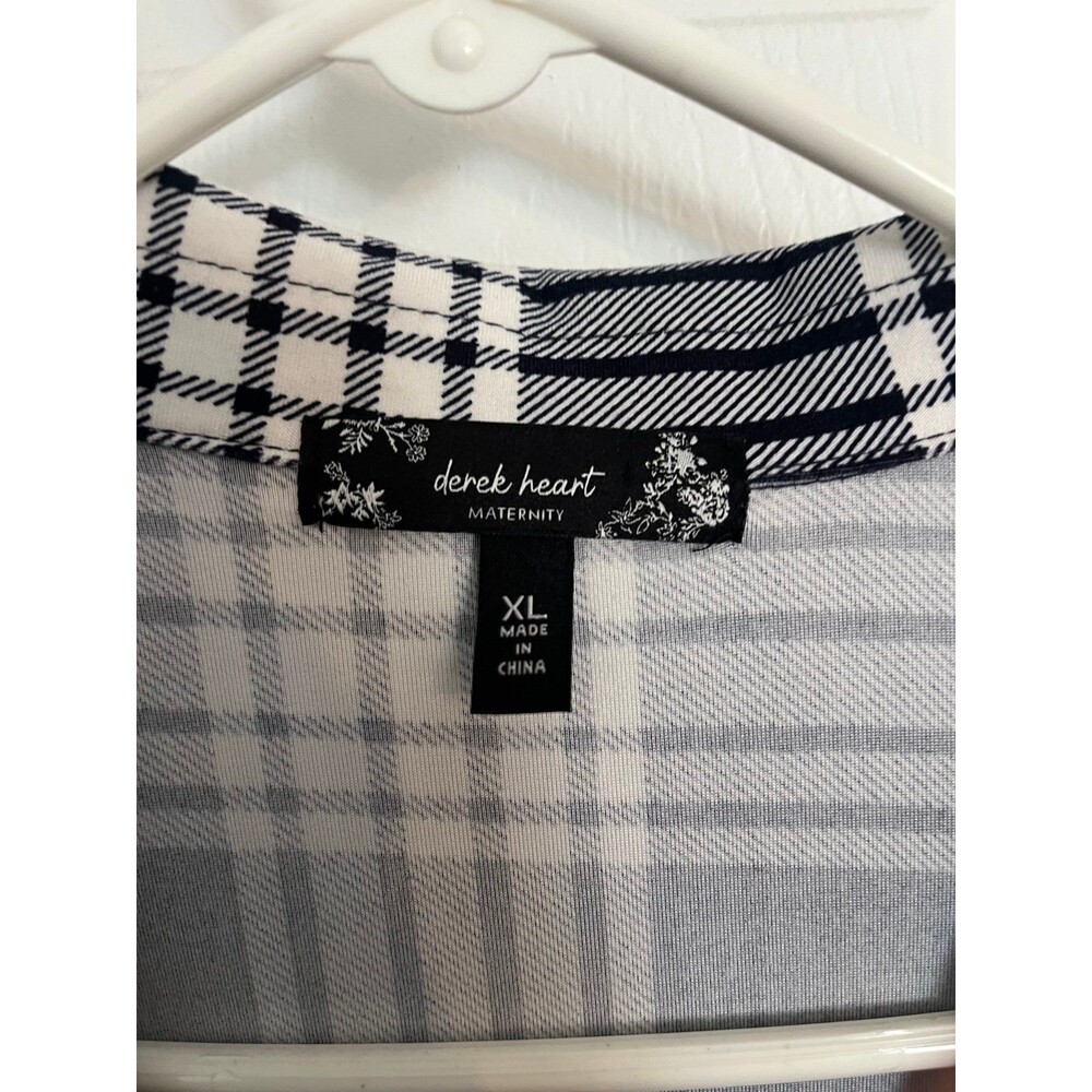 Ava & Viv Black and White Plaid Shirt Dress - Picture 4 of 7
